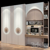 Trueliving 5 Door Sliding Designer wardrobes Laminated Finish & PU Finish 8Ft *2Ft *9Ft -2438.4MM X 609MM X 2743.2MM)